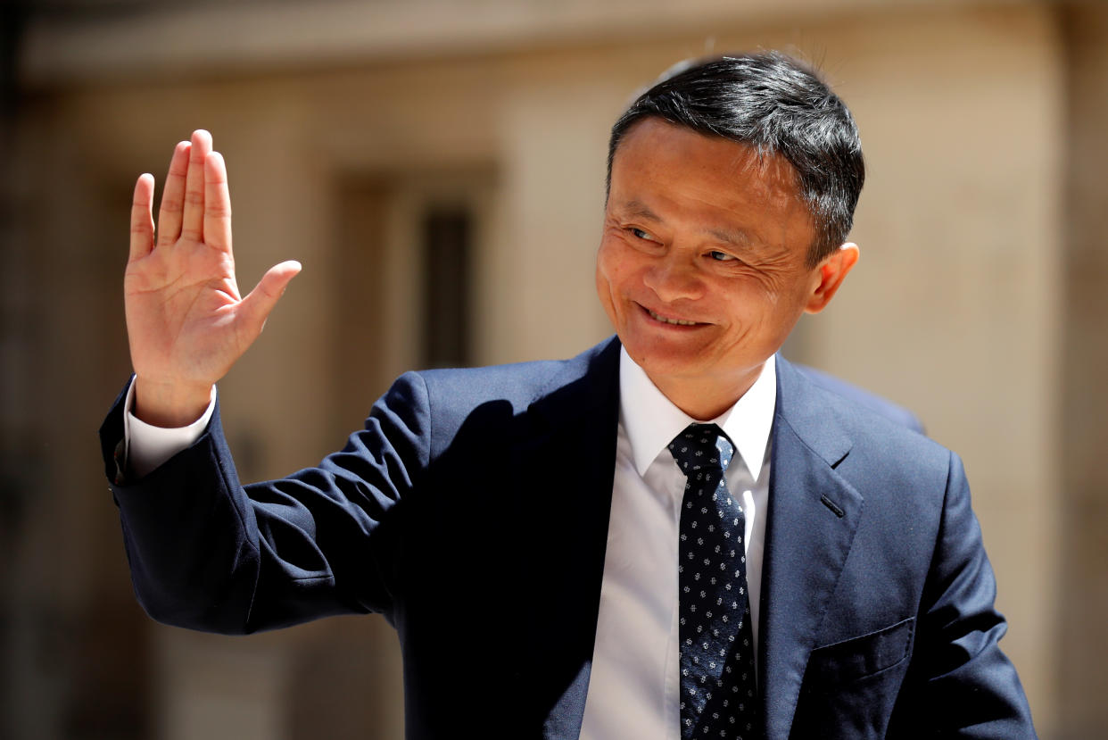 Jack Ma, chairman of Alibaba Group arrives at the 