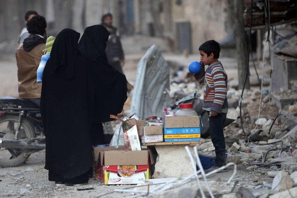 A street vendor in the northern Syria