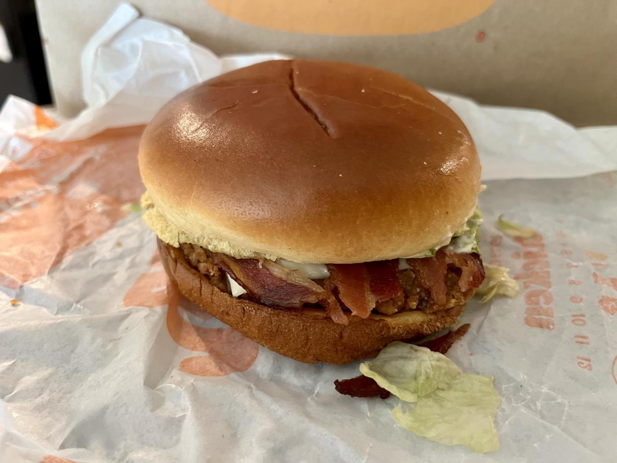 the Bacon and Swiss BK Royal Crispy Chicken Sandwich from burger king