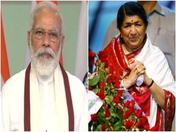 Prime Minister Narendra Modi and Lata Mangeshkar (File photo/ANI)