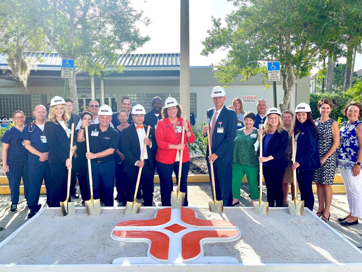 The team at HCA Florida Fawcett Hospital breaks ground on the expansion and renovation project.