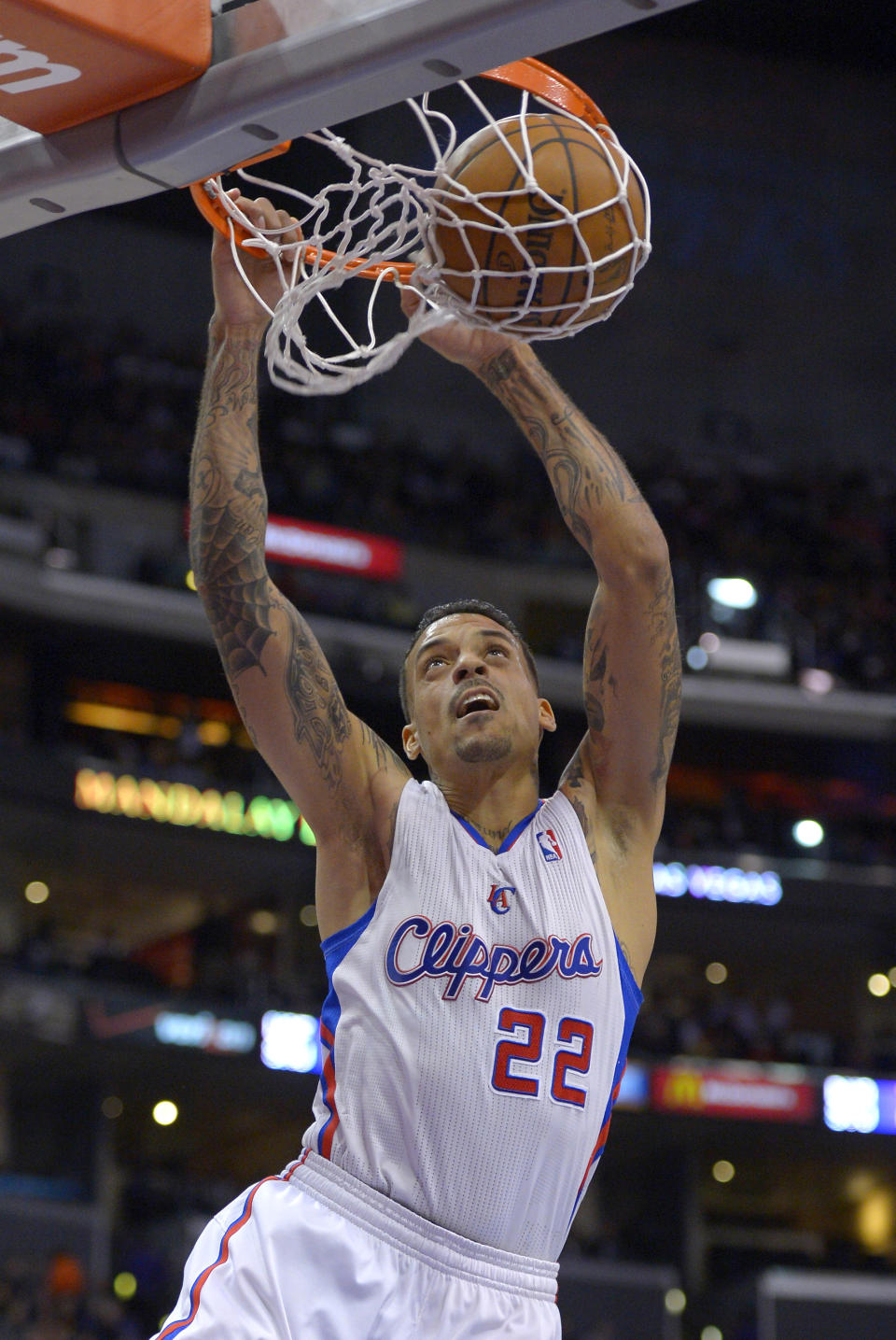 Los Angeles Clippers forward Matt Barnes dunks during the first half of an NBA basketball game against the Dallas Mavericks, Wednesday, Jan. 15, 2014, in Los Angeles. (AP Photo/Mark J. Terrill)