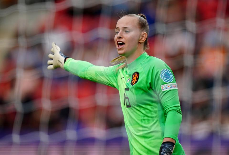 Dutch keeper Van Domselaar stepped up her game after unexpectedly being called into action (Mike Egerton/PA) (PA Wire)