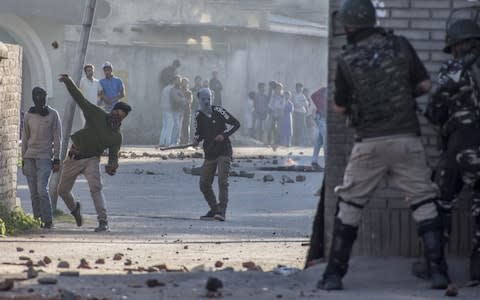 Clashes erupted in Srinigar, the summer capital of Indian administered Kashmir, following the rape and murder - Credit: Getty Images/Yawar Nazir&nbsp;