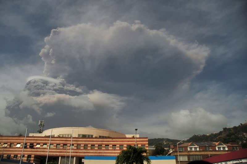 FILE PHOTO: Volcano erupts on Caribbean island of St. Vincent