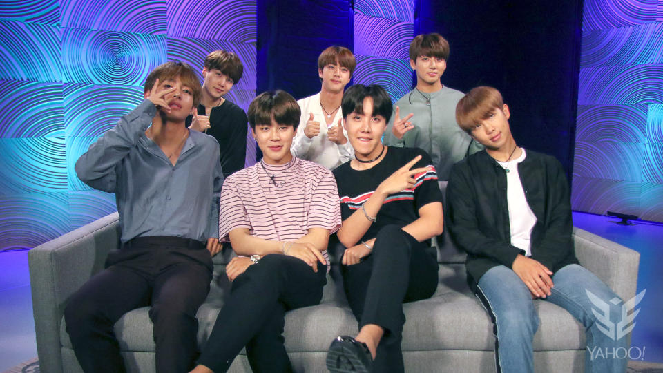 BTS spoke to Yahoo Esports about their favorite esports team. (Yahoo Esports)