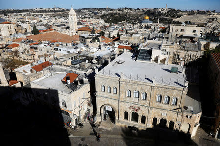 A general view shows the Dome of the Rock and Jerusalem's Old City from David Tower December 4, 2017. REUTERS/Ronen Zvulun