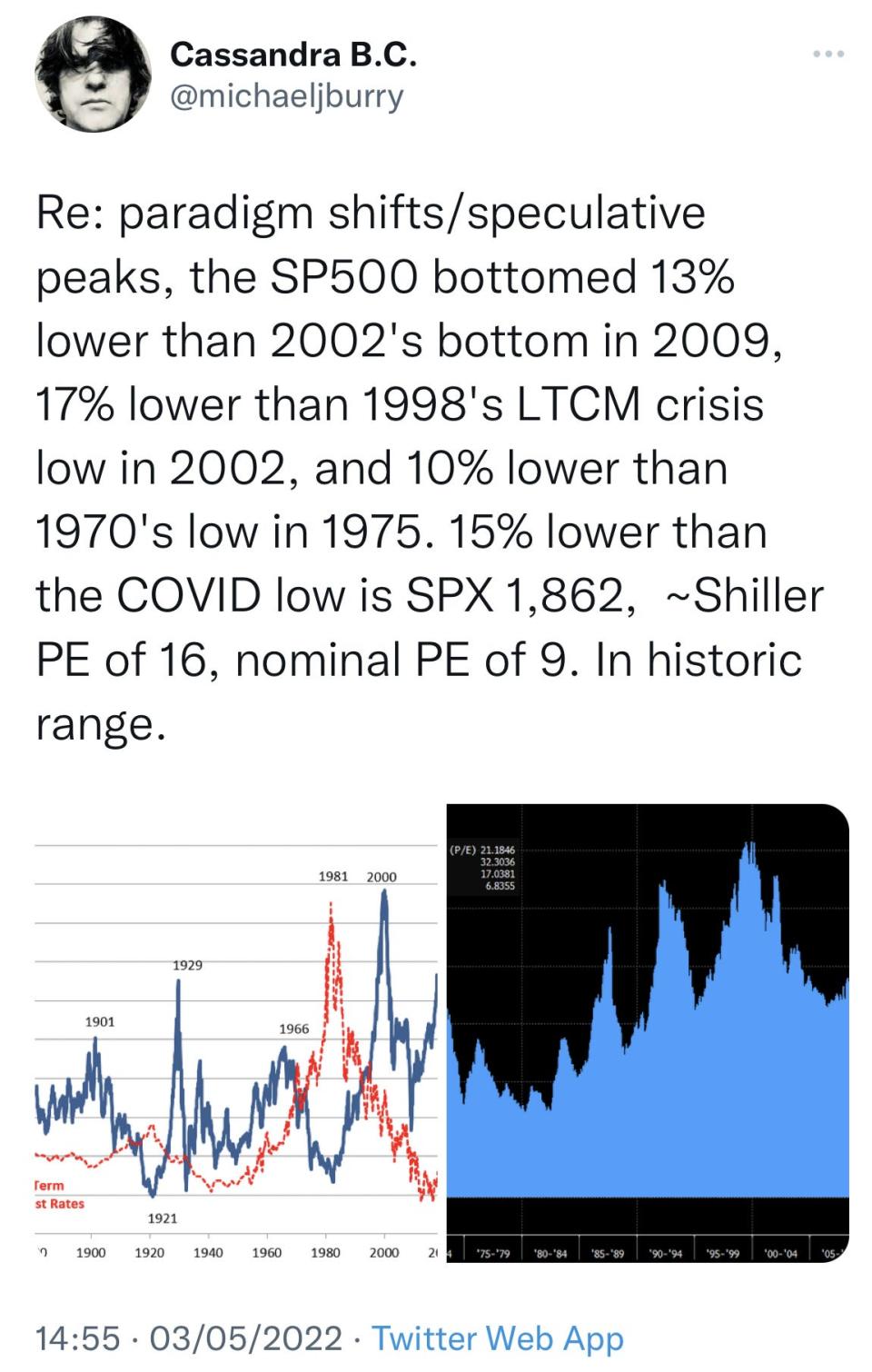Burry tweet about speculative peaks