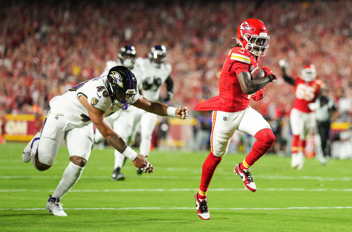 Xavier Worthy’s first touch in the NFL leads to a touchdown in the Chiefs-Ravens game (Video)