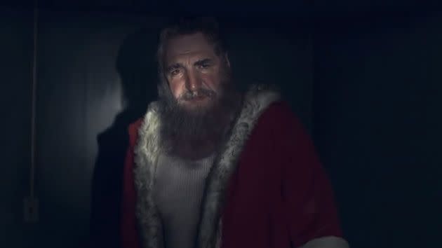 A grim-looking Santa delivers a dark message to children and parents alike. Photo: YouTube.