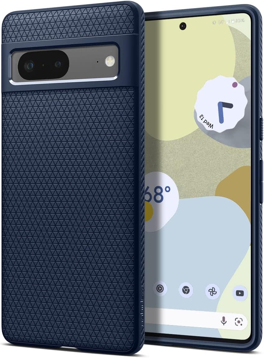 Spigen Liquid Air Case For Google Pixel 7 in navy blue.