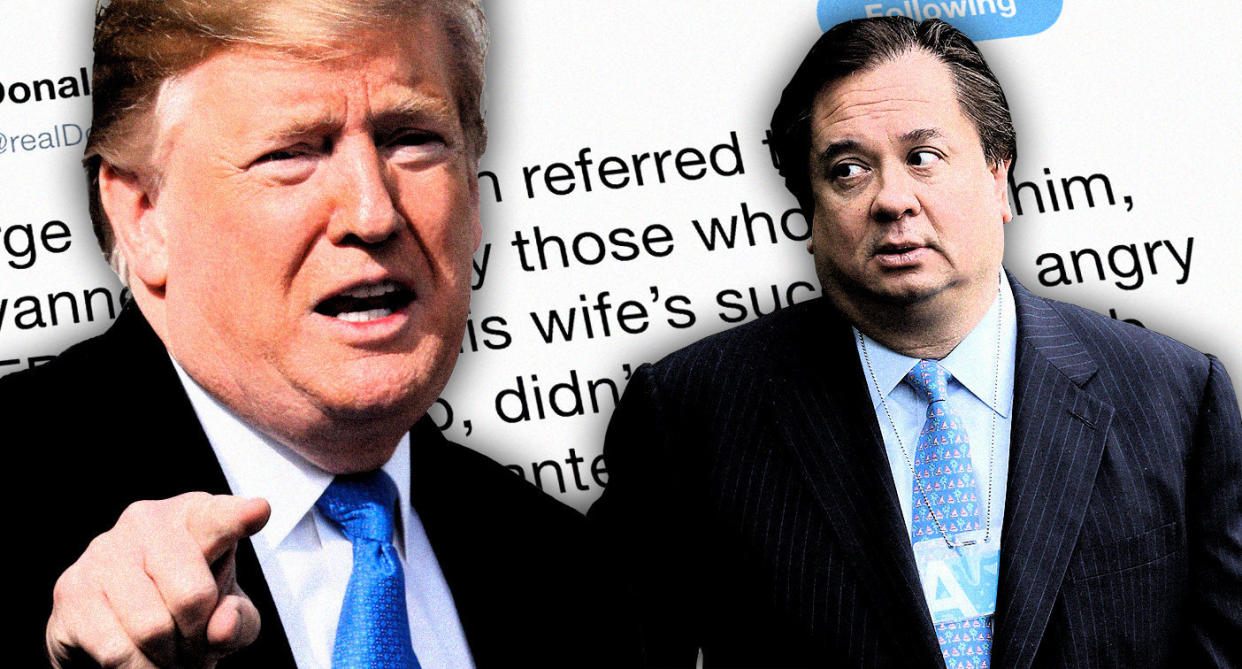 Donald Trump and George Conway (Photo illustration: Yahoo News; photos: AP,  Chip Somodevilla/Getty Images)