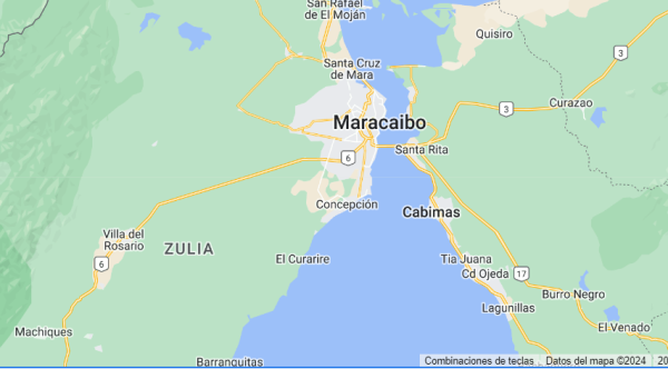 Lago Maracaibo en Venezuela Captura de pantalla: Google Maps