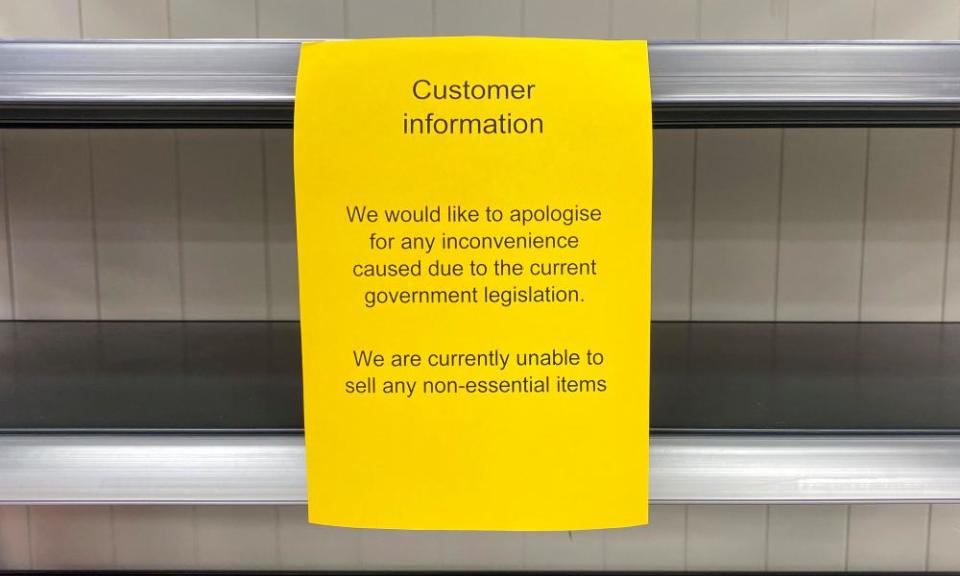 A sign in a Tesco store in Cardiff.