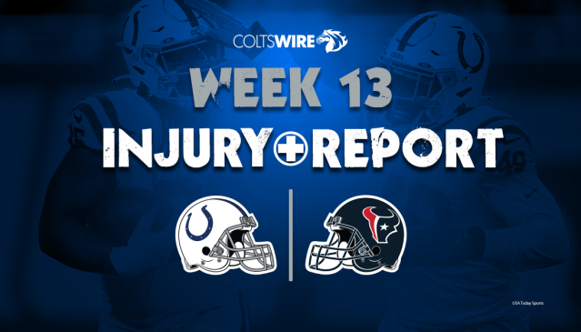 Colts vs. Texans: Updated injury report for Week 13