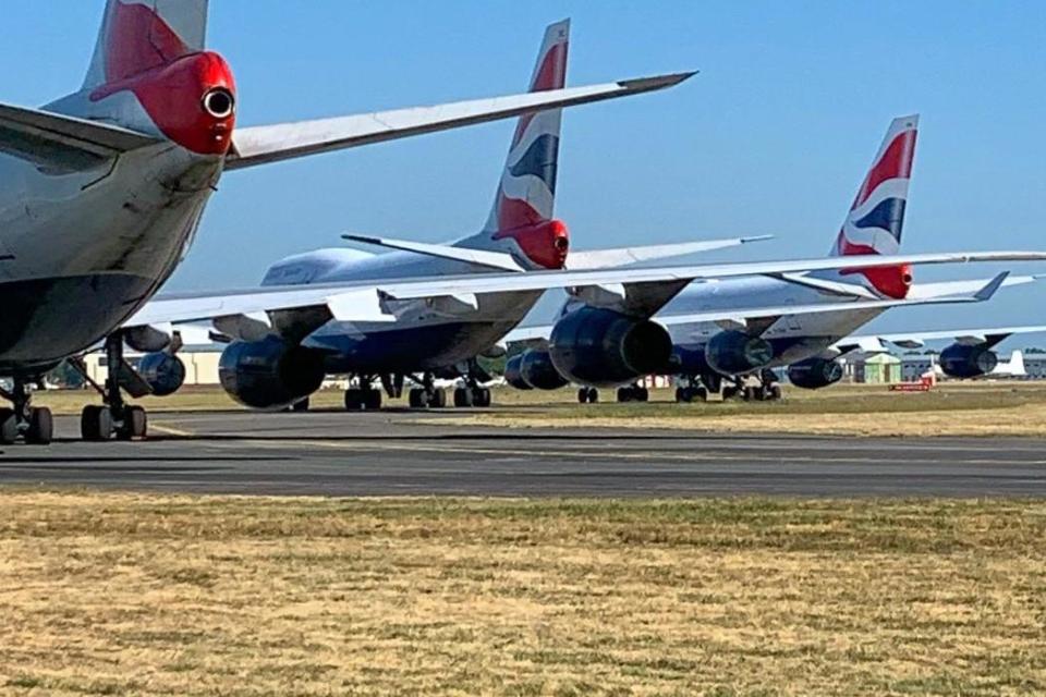 Ground stop: British Airways jets parked at Bournemouth airport: Matt Carter/@matt_carter787