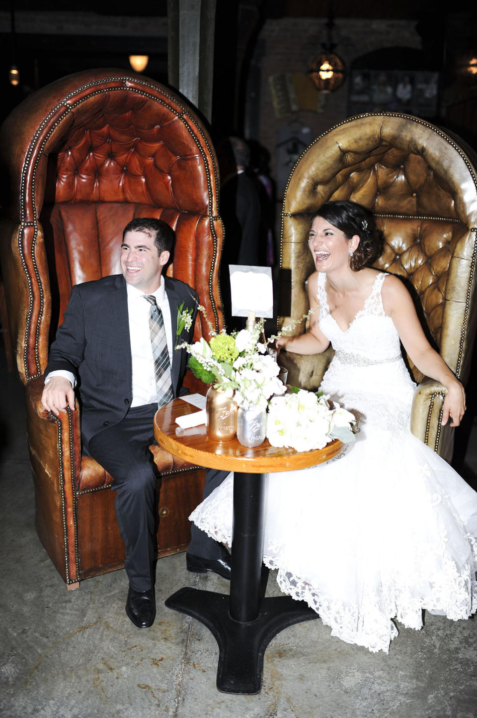 Jessie Rosen sitting with her husband after wedding ceremony   (Courtesy Jenny Anderson)