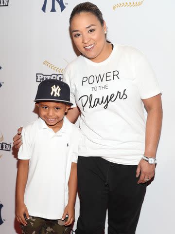 <p>Cassidy Sparrow/Getty</p> Jalen Jeter-Martin and Sharlee Jeter attend CC Sabathia Celebrity Softball Game in 2019