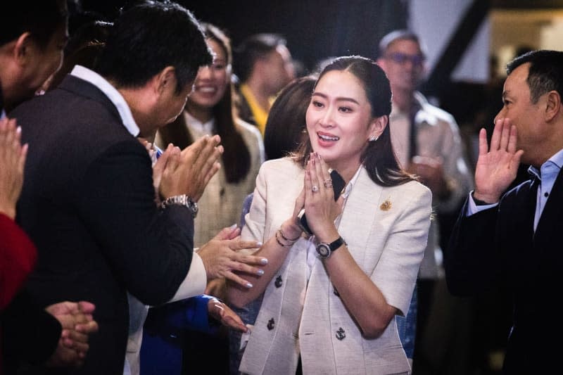 Thailand's new Prime Minister Paetongtarn Shinawatra, daughter of former prime minister Thaksin Shinawatra, reacts during a press conference. Thailand's ruling Pheu Thai party head was elected prime minister during an extraordinary session of parliament on Friday, just two days after the dismissal of Srettha Thavisin by the Thai Constitutional Court. Wissarut Weerasopon/ZUMA Press Wire/dpa