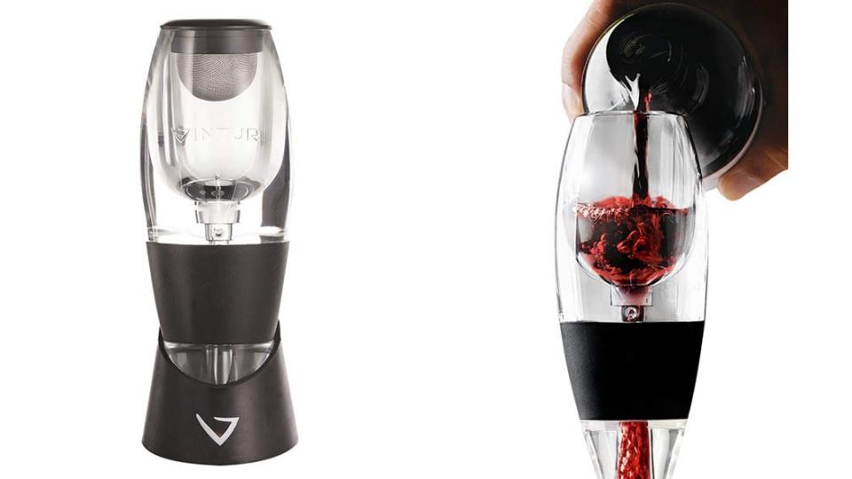 This wine aerator is ideal for wine lovers at holiday parties.