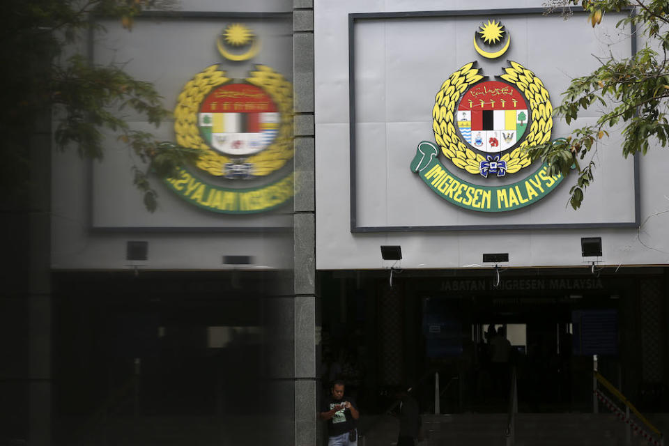 The Immigration Department logo is seen at its headquarters in Putrajaya January 10, 2019. — Picture by Yusof Mat Isa