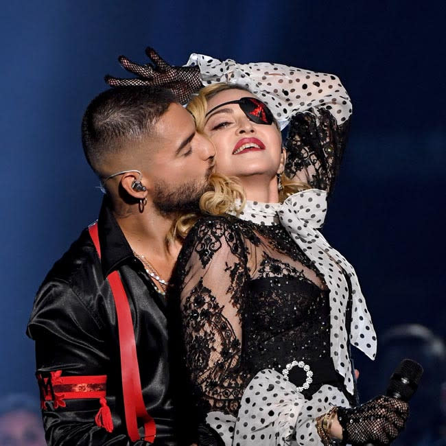 Madonna, en una actuación de 2019 con Maluma credit:Bang Showbiz