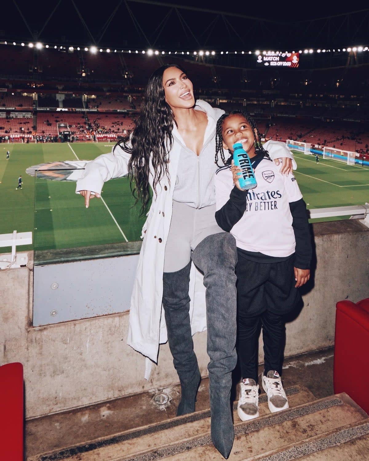 Kim Kardashian arranged for her son Saint to watch an Arsenal match and meet the players  (kimkardashian / Instagram)