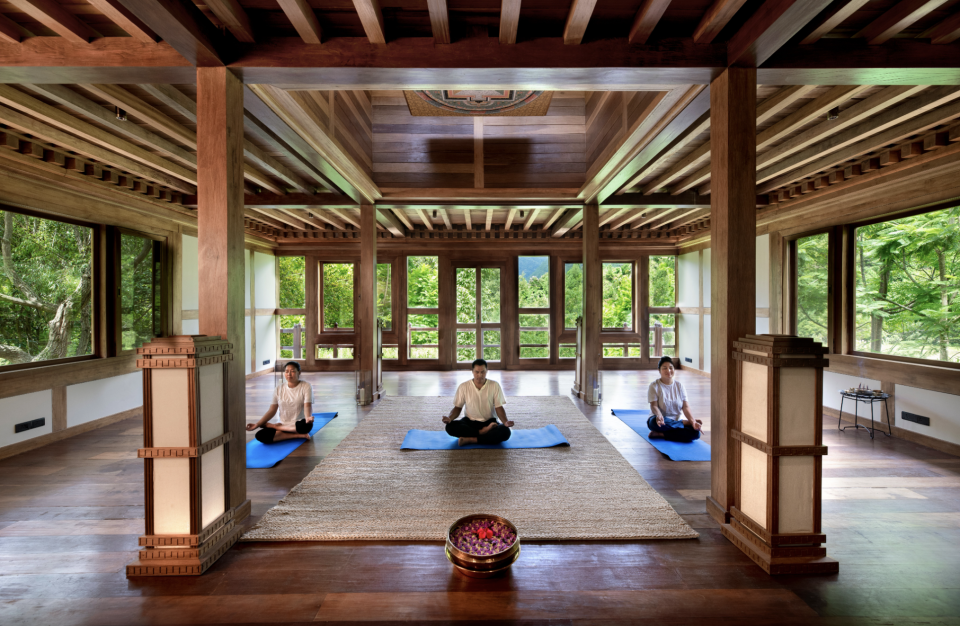 Bhutan Punakha River Lodge Yoga Studio. PHOTO: &Beyond