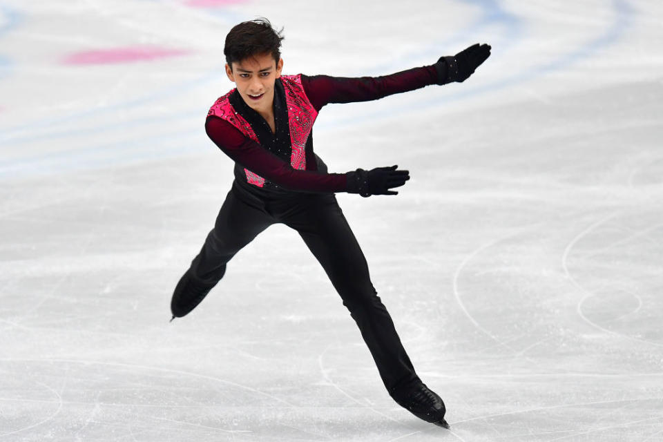 Donovan Carrillo competing in the Men short program during the ISU World Figure Skating Championships 2019