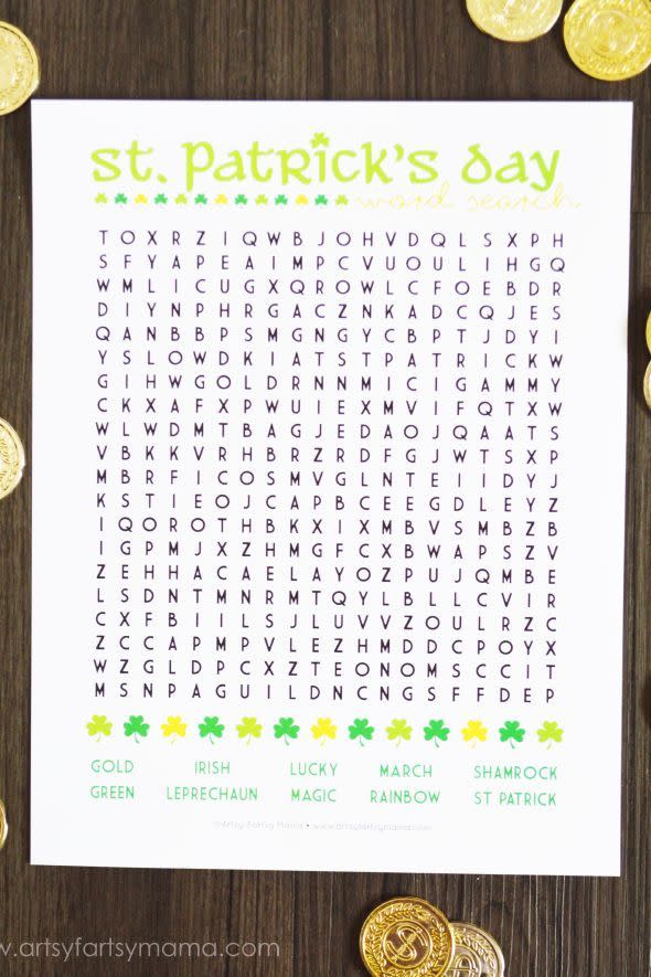 word search st patricks day games