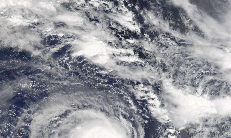 NASA's Terra satellite captured an image of Tropical Cyclone Berguitta moving toward Mauritius: NASA Goddard MODIS Rapid Response Team