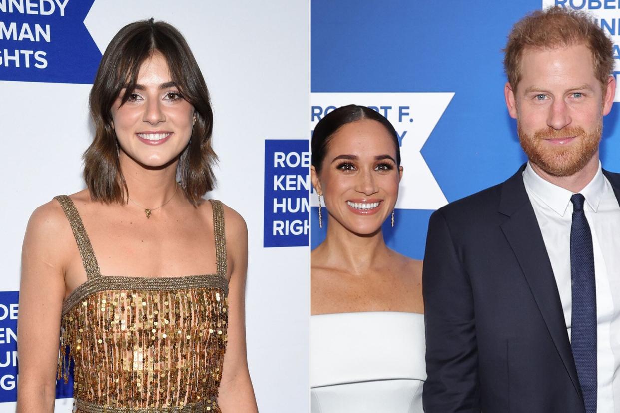 Michaela Kennedy-Cuomo attends the Ripple of Hope Award Gala; Meghan, Duchess of Sussex, Prince Harry, Duke of Sussex and Kerry Kennedy attend the 2022 Robert F. Kennedy Human Rights Ripple of Hope Gala