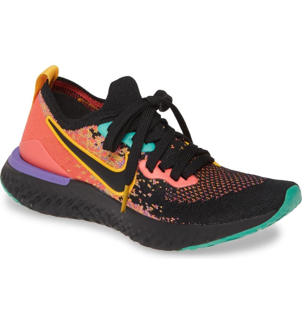 <strong>Buy It!</strong> Nike Epic React Flyknit 2 Running Shoe, $99.90 (orig. $150); <a href="https://click.linksynergy.com/deeplink?id=93xLBvPhAeE&mid=1237&murl=https%3A%2F%2Fshop.nordstrom.com%2Fs%2Fnike-epic-react-flyknit-2-running-shoe-women%2F5514922%2Ffull&u1=PEO%2CShopping%3A7CuteandComfyShoesonMajorMarkdownDuringNordstrom%E2%80%99sCyberSale%2Ckamiphillips2%2CUnc%2CGal%2C5834124%2C201911%2CI" rel="nofollow noopener" target="_blank" data-ylk="slk:nordstrom.com;elm:context_link;itc:0;sec:content-canvas" class="link ">nordstrom.com</a>