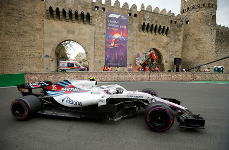 Formula One - F1 - Azerbaijan Grand Prix - Baku City Circuit, Baku, Azerbaijan - April 28, 2018 Williams' Sergey Sirotkin during practice REUTERS/David Mdzinarishvili