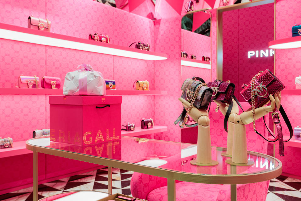 Inside the Pinko Galleria store in Milan.