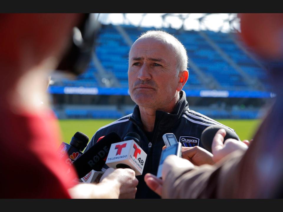 San Jose Earthquakes head coach Dominic Kinnear during Media Day on Monday at Avaya Stadium in San Jose.