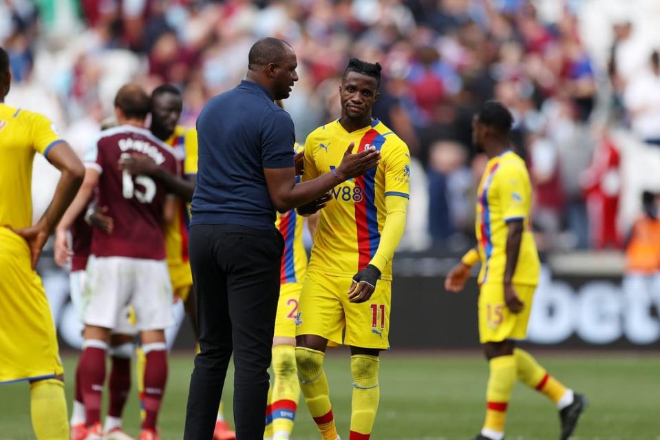 Patrick Vieira has challenged Wilfried Zaha to become more consistent (Getty Images)