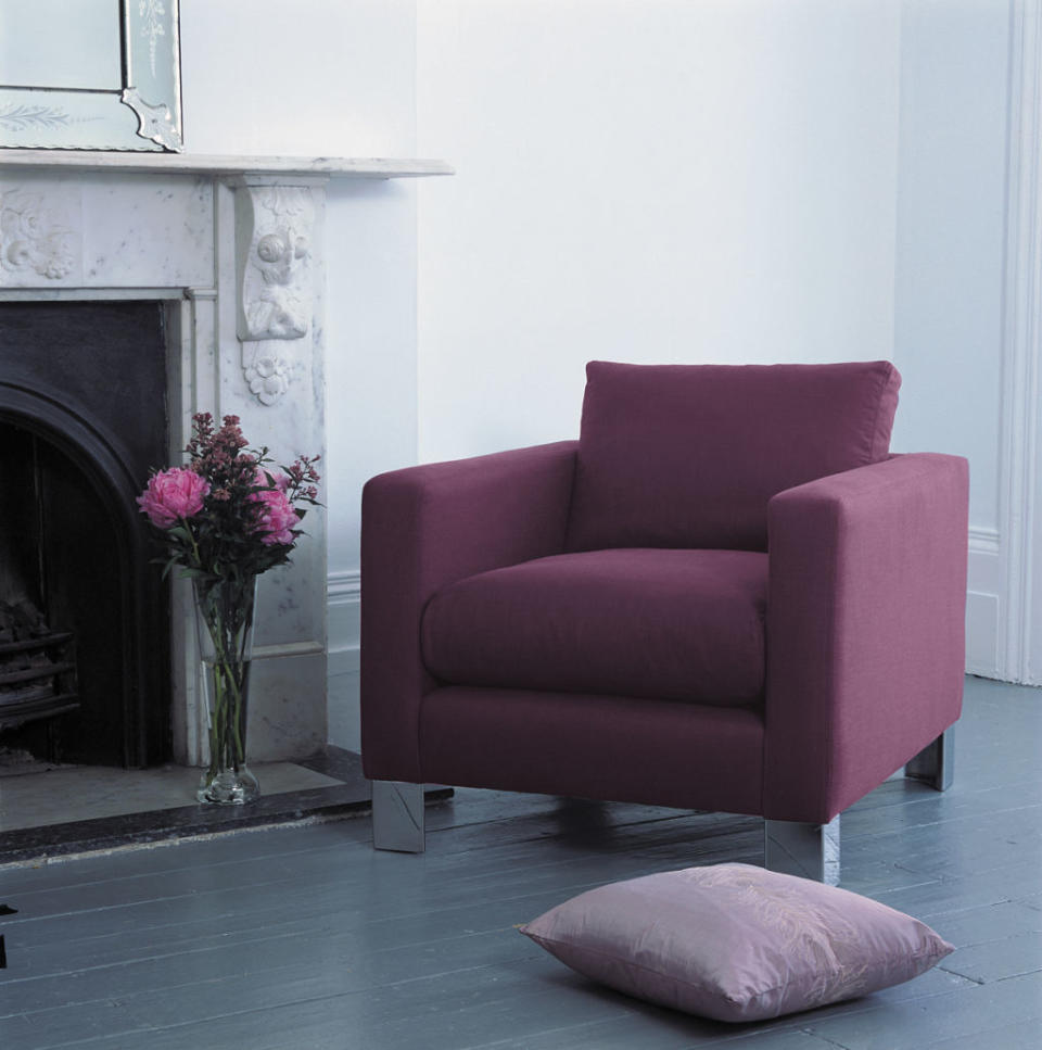 <p>Add a classy and stylish purple one-seater chair to your living room, to incorporate the latest colour trend from Pantone. It's simple, understated and contrasts well with surrounding white interiors. </p><p><strong>BUY NOW:</strong> <a rel="nofollow noopener" href="https://www.sofaworkshop.com/sofas/chairs-chaises/sofa/aalto" target="_blank" data-ylk="slk:Aalto Chair in Luxury Grape, from £1,289, Sofa Workshop;elm:context_link;itc:0;sec:content-canvas" class="link ">Aalto Chair in Luxury Grape, from £1,289, Sofa Workshop</a></p>