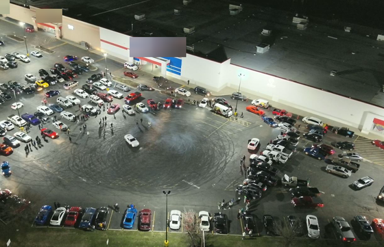 A spinning event that occurred in March 2023 in a private parking lot near 34th Street and Lafayette Road in Indianapolis. Police said three separate spinning events that night resulted in nine arrests.