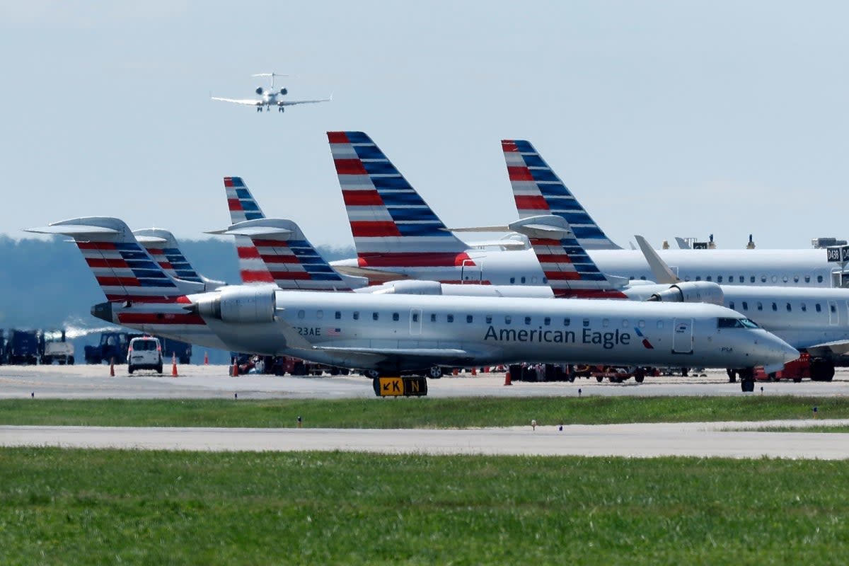 File: American Airlines passenger planes are parked at the gates of Terminal 2 at Ronald Reagan Washington National Airport  (Getty Images)