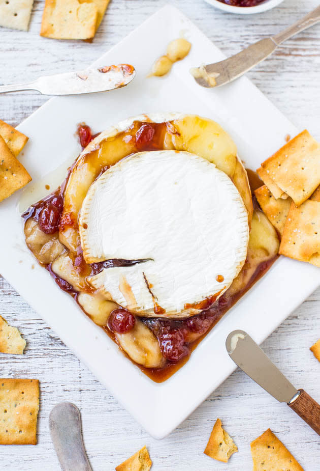 <strong>Get <a href="http://www.averiecooks.com/2014/04/the-best-baked-brie-with-balsamic-cherries.html" target="_blank">The Best Baked Brie With Balsamic Cherries recipe</a> from Averie Cooks</strong>