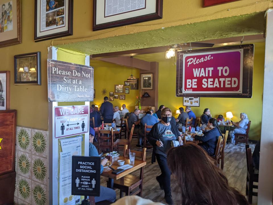 A photo of the dining room at Mitla Cafe, the 85-year-old restaurant that inspired Taco Bell.