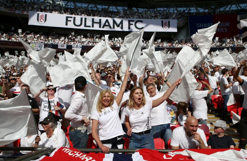 Fulham fans at the 2018 play-off final at Wembley.