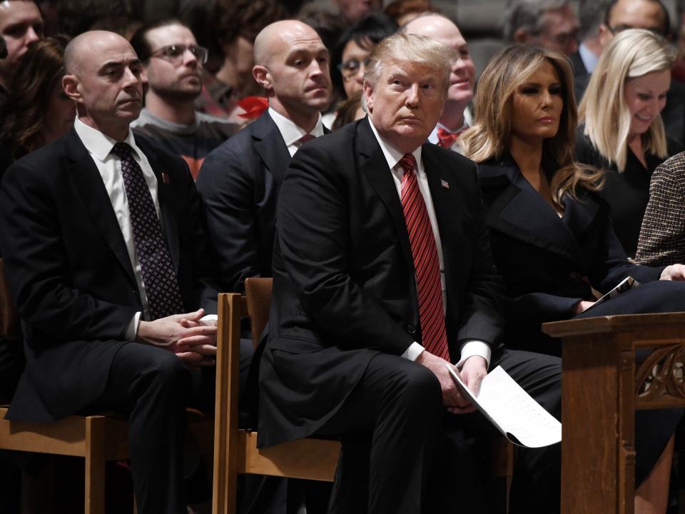 US President Donald Trump and first lady Melania Trump attend Christmas Eve services at the National Cathedral on 24 December 2018 in Washington, D.C.  ((Getty Images))