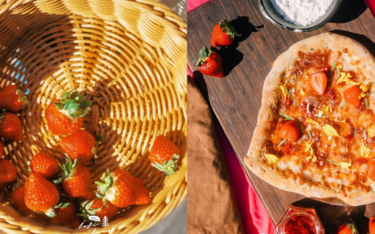 Pinkoi與自然圈農場推出春日莓好單日遊體驗，可採草莓與製作草莓披薩。（308元起了，圖／Pinkoi提供）