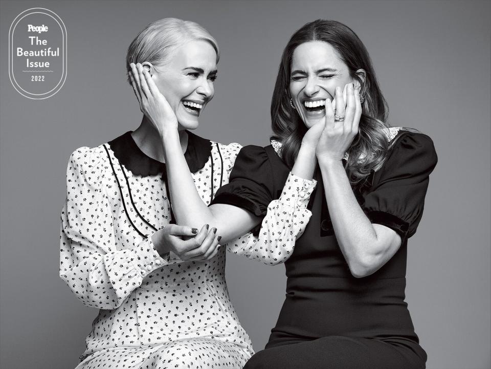 Amanda Peet and Sarah Paulson photographed exclusively for People Magazine by Michael Avedon, on April 15th 2022 in LA.