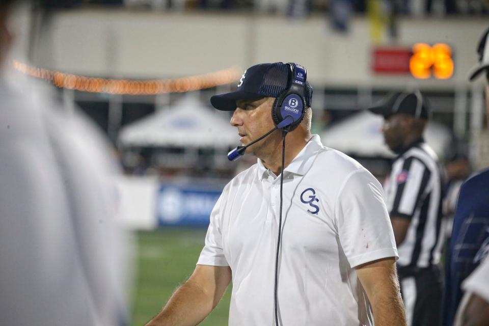 Clay Helton recorded his first win as Georgia Southern head coach with a victory over Morgan State 57-7 in the 2022 opener on Saturday, Sept. 3, 2022 at Paulson Stadium in Statesboro.