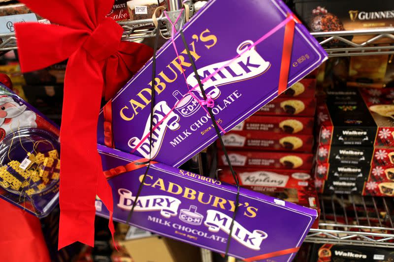 FILE PHOTO: Cadbury chocolates are seen on display at British themed shop Myers of Keswick in Manhattan in New York