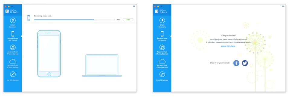 iMyfone D-Back，救援iPhone照片、WhatsApp、WeChat、簡訊、影片...