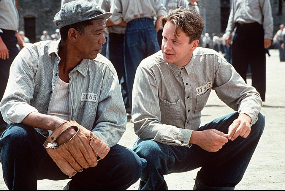 Morgan Freeman, left, and Tim Robbins make the most of their jail time in 1994's "The Shawshank Redemption."